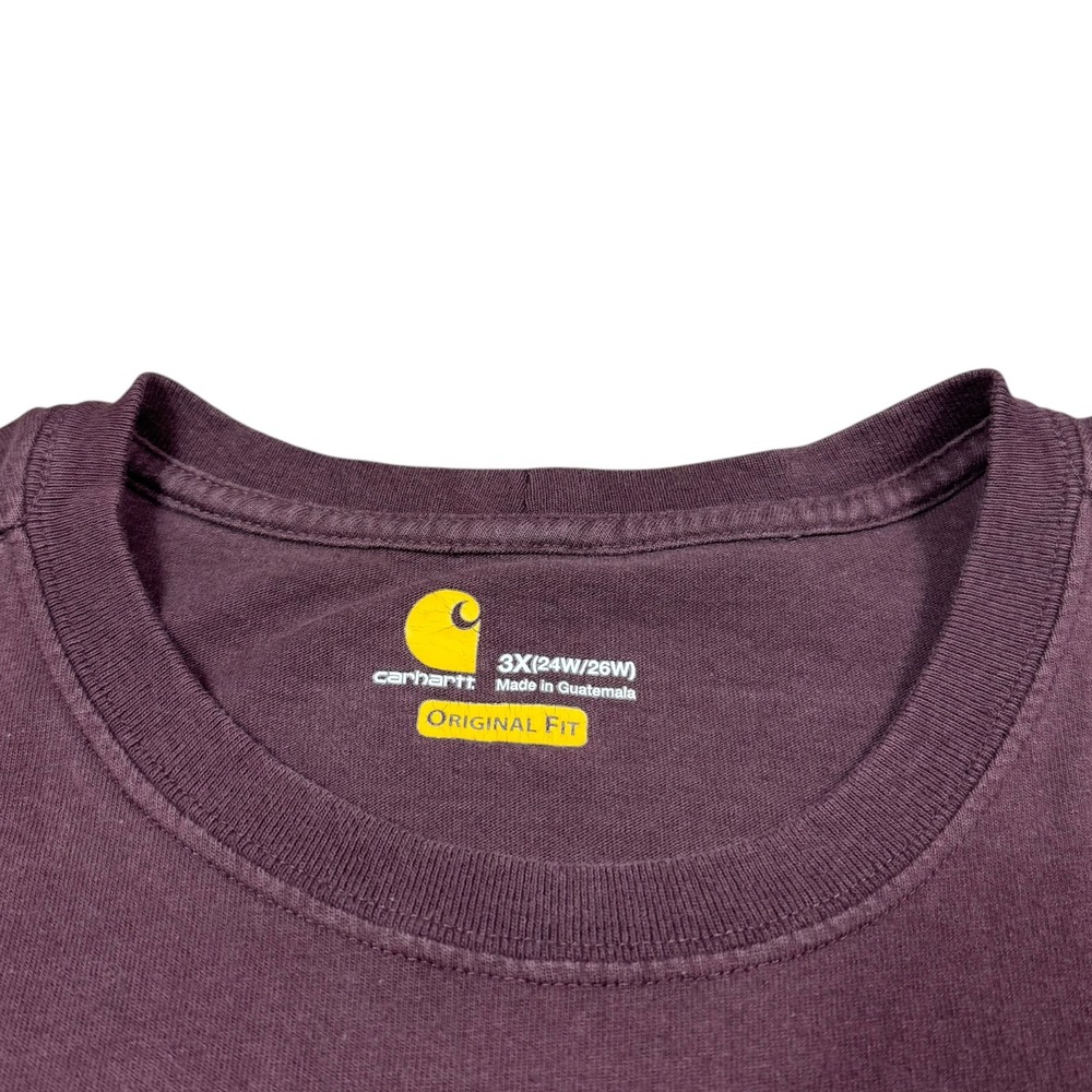 Carhartt 1032434 Maroon Cotton Long Sleeve Pocket Shirt Women's 3X FLAW - Picture 5 of 9